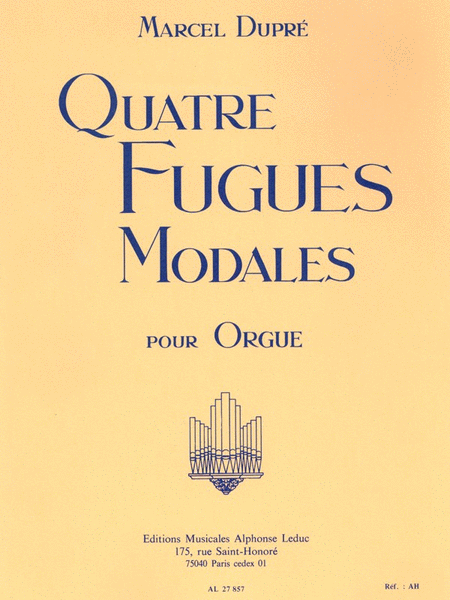 Dupre 4 Fugues Modales Op.63 Organ Book