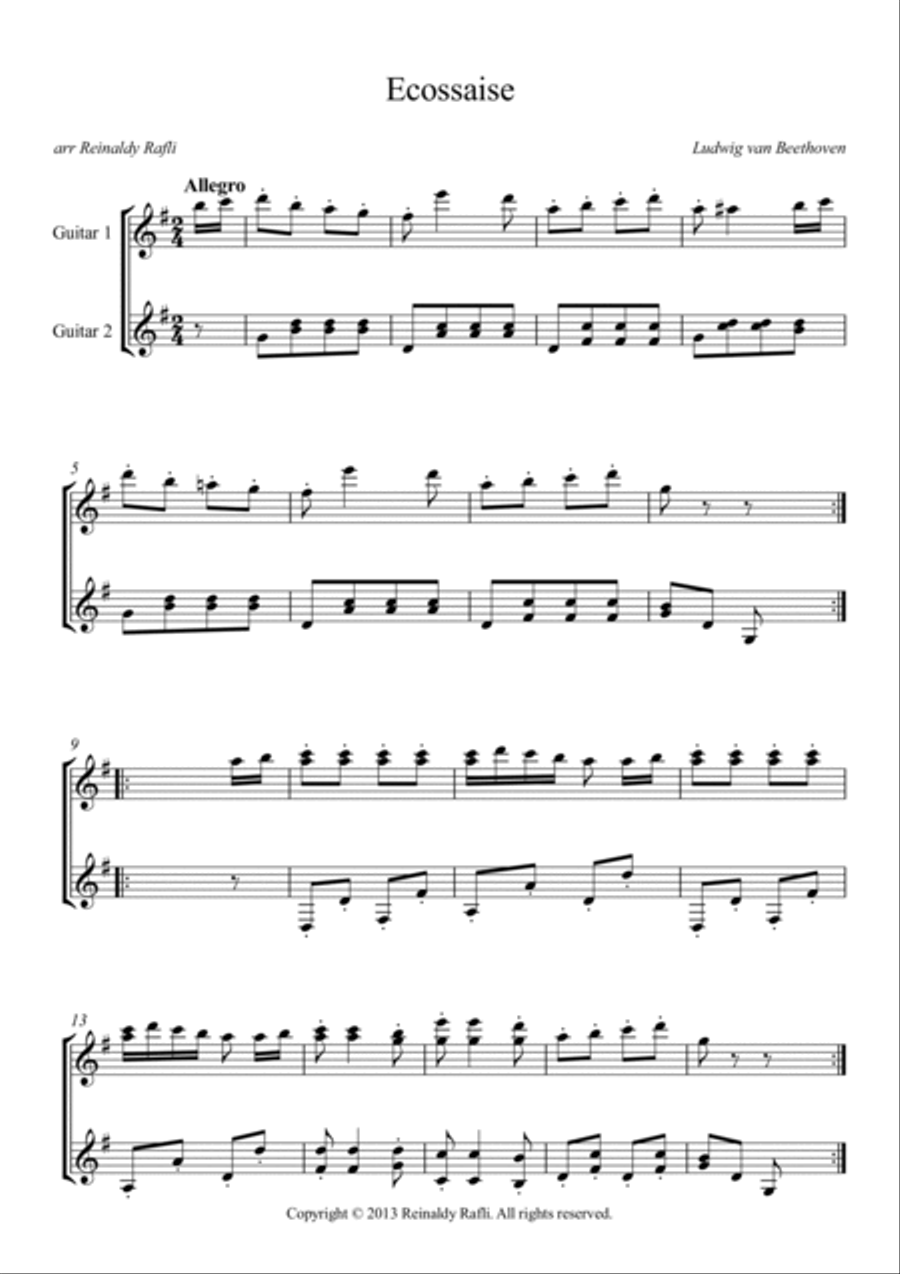 Ecossaise Ecossaise Acoustic Guitar scores gallery preview page 2