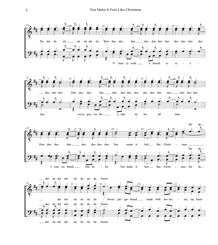 You Make It Feel Like Christmas by Gwen Stefani - TTBB - Digital Sheet