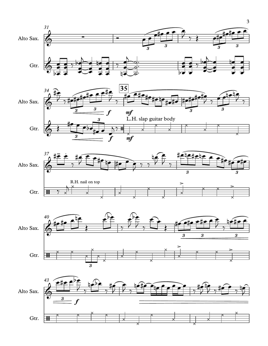 Modern Jazz Suite for Alto Sax and Guitar Alto Saxophone scores gallery preview page 3