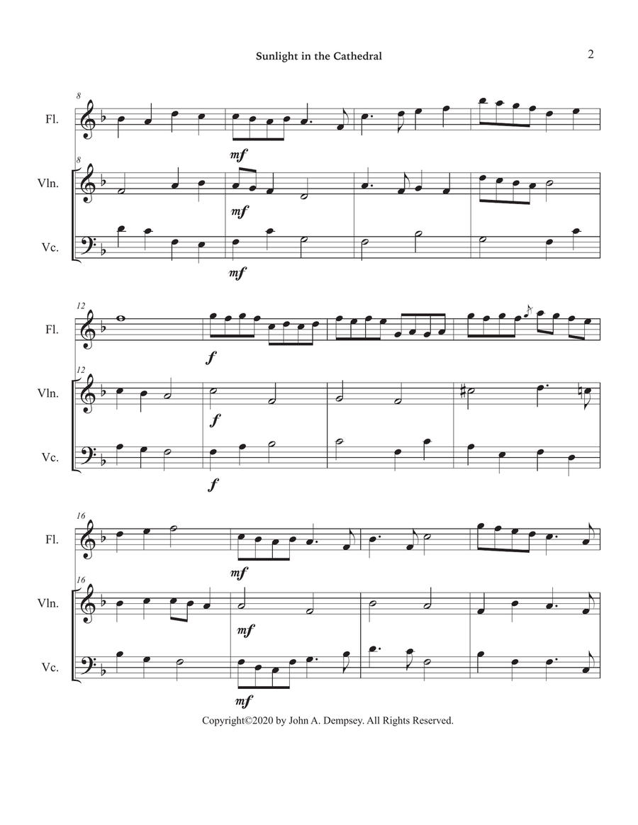 Sunlight in the Cathedral (Mountain Prelude): Trio for Flute, Violin and Cello Small Ensemble scores gallery preview page 6