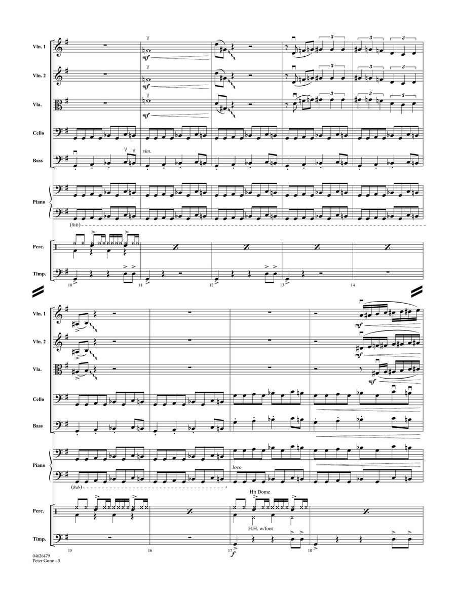 Peter Gunn - Full Score Peter Gunn - Full Score Orchestra scores gallery preview page 3
