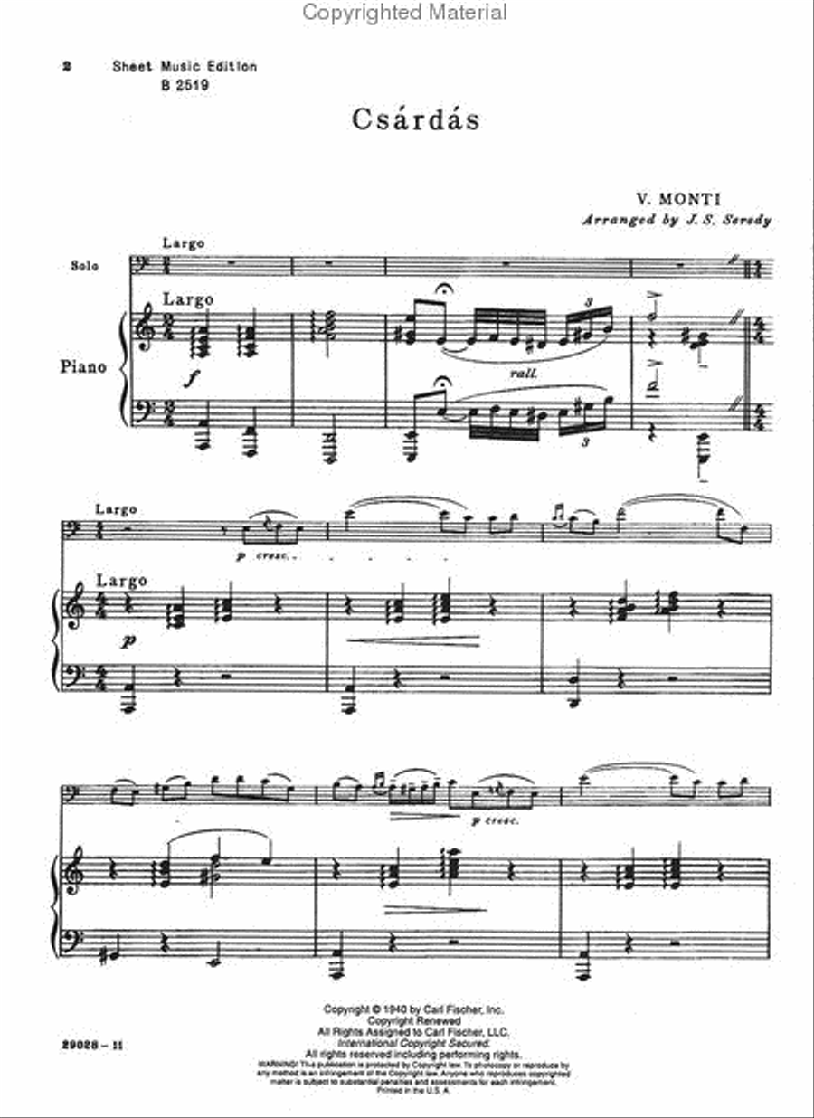 Csardas Piano Accompaniment scores gallery preview page 2
