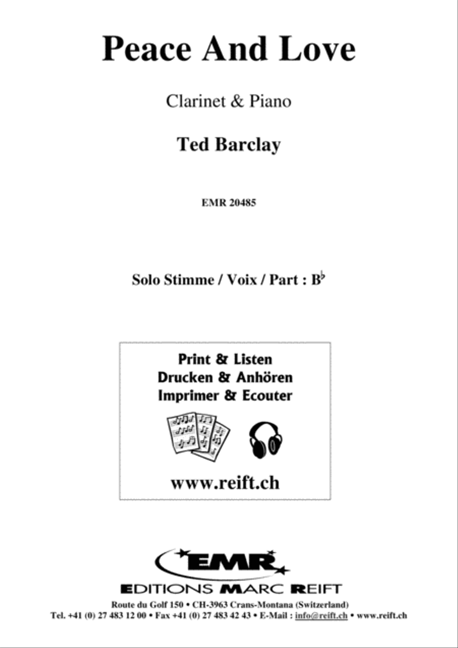 Peace And Love Clarinet Solo scores gallery preview page 1