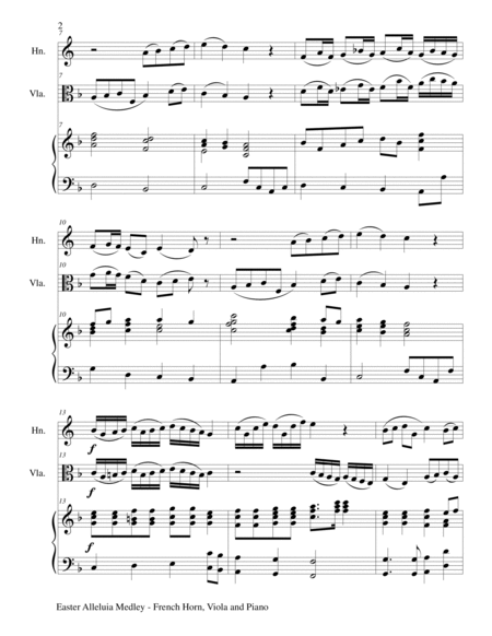 EASTER ALLELUIA MEDLEY (Trio – French Horn, Viola/Piano) Score and Parts image number null