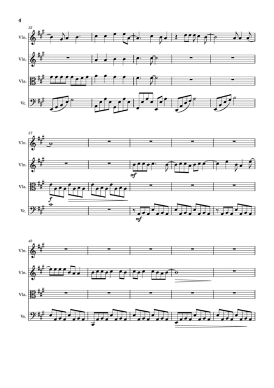 Night Changes String Quartet scores gallery preview page 4