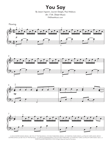 You Say (Intermediate Piano) image number null