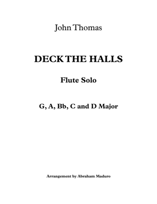 Deck The Halls Flute Solo-Five Tonalities Included