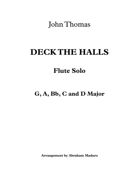 Deck The Halls Flute Solo-Five Tonalities Included image number null