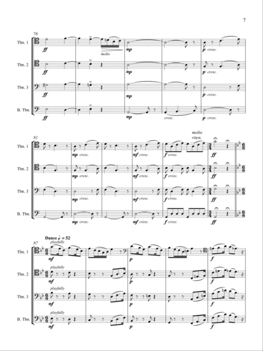Passacaglia, Chorale and Dance Trombone Quartet scores gallery preview page 5