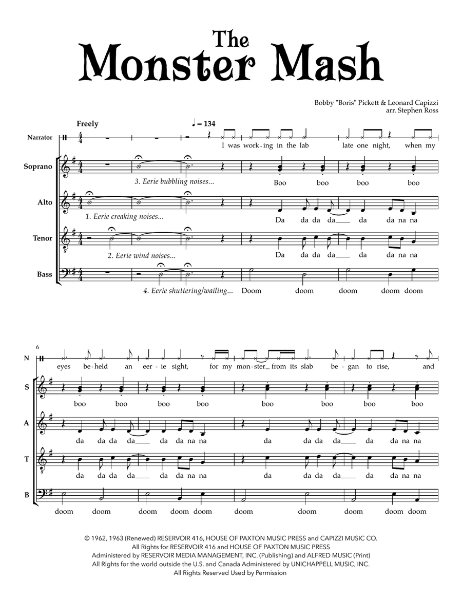 Monster Mash 4-Part scores gallery preview page 1