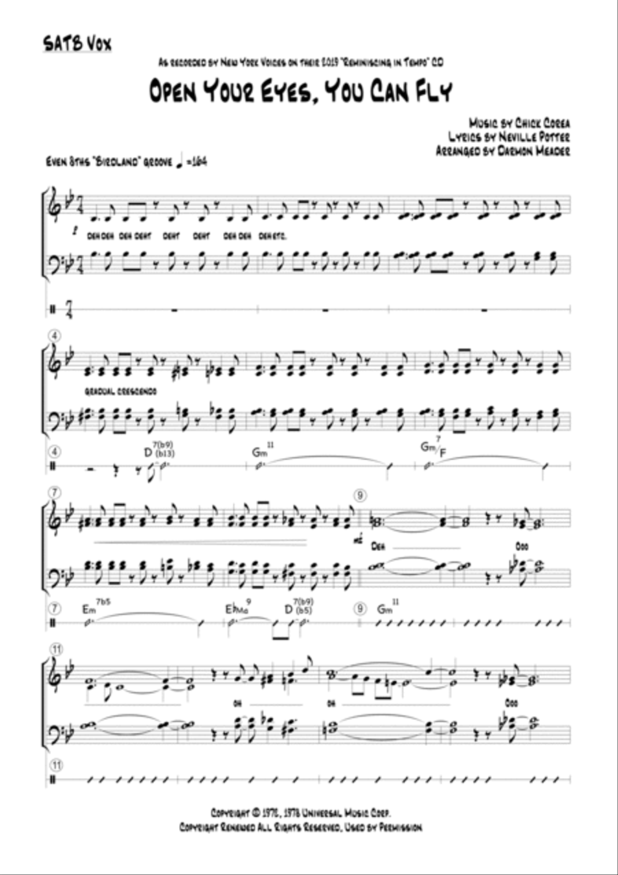 Open Your Eyes, You Can Fly 4-Part scores gallery preview page 4