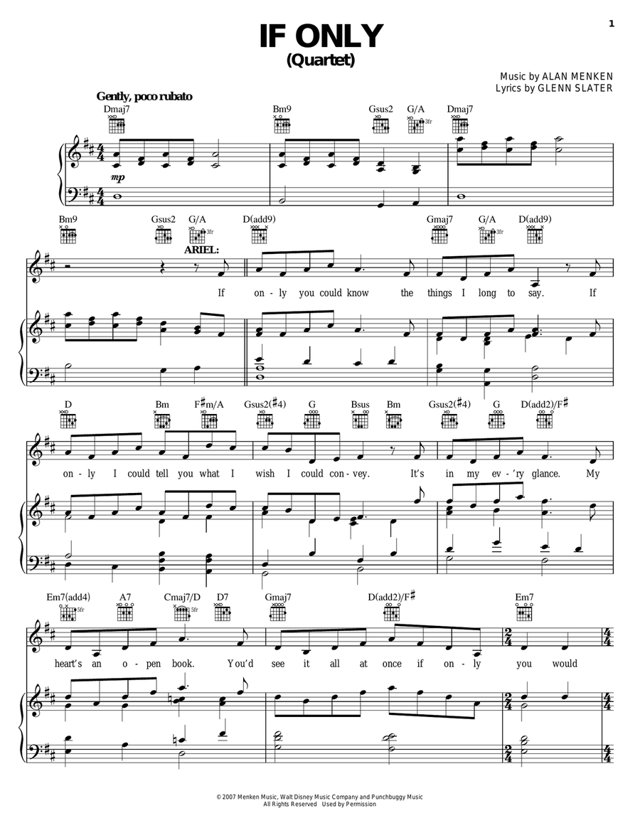 If Only (Quartet) (from The Little Mermaid: A Broadway Musical)