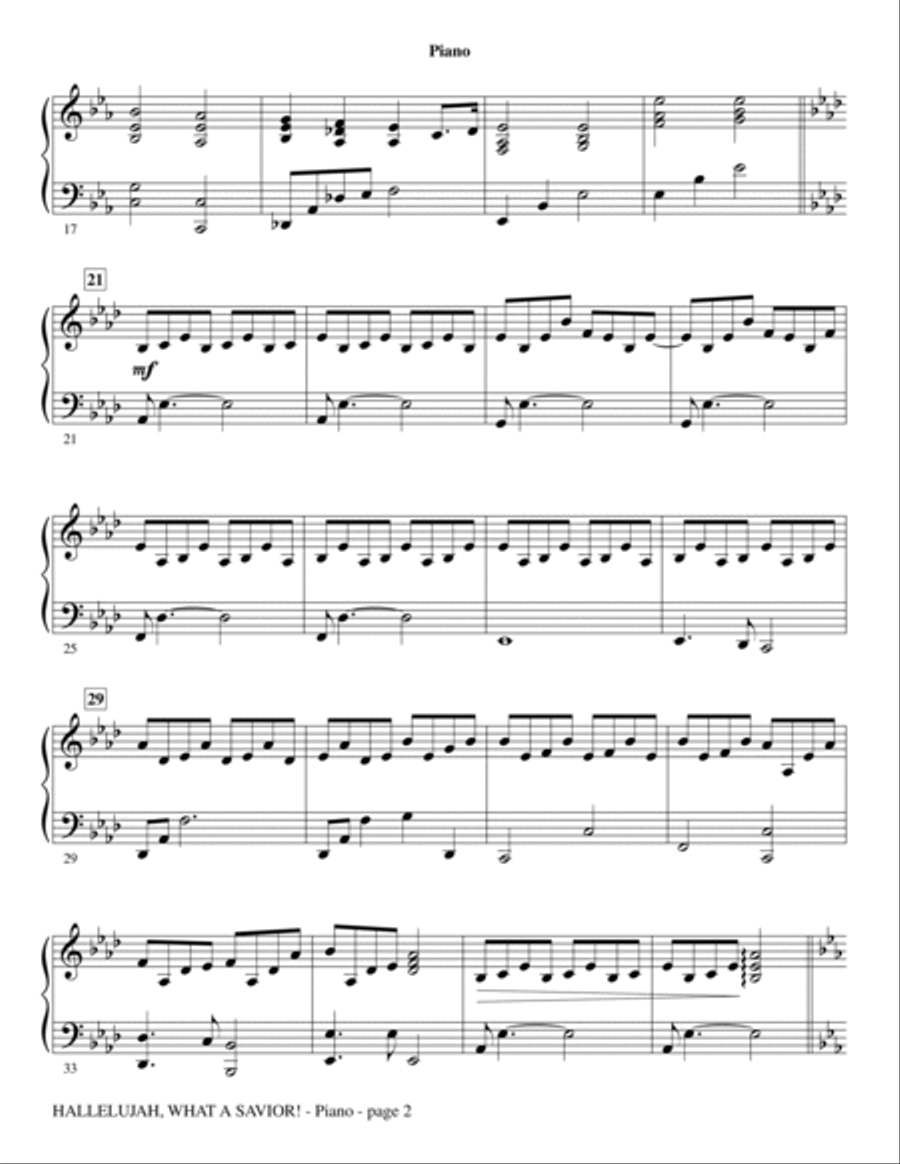 Hallelujah, What A Savior! - Piano Choir scores gallery preview page 2