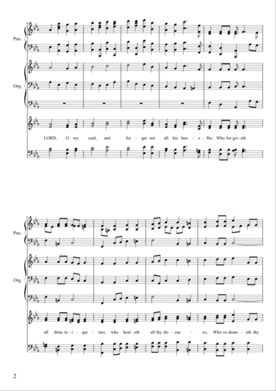 Psalm 103 4-Part scores gallery preview page 2