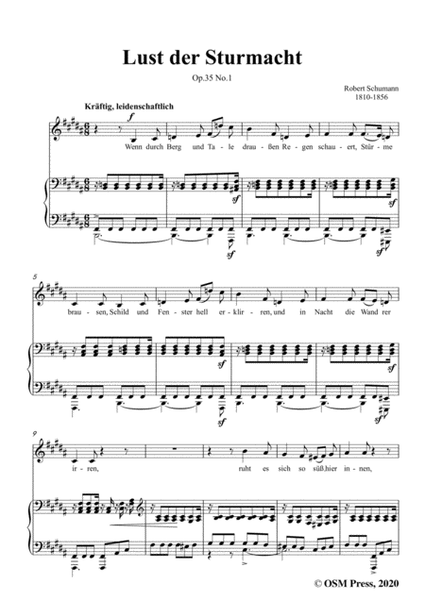 Schumann-Lust der Sturmnacht,Op.35 No.1 in B Major,for Voice&Pano image number null