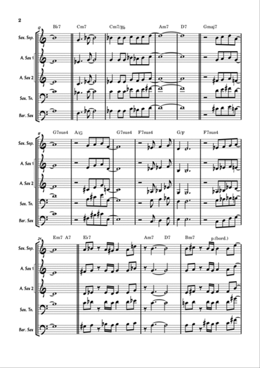 Dolphin Dance Saxophone Quintet scores gallery preview page 2