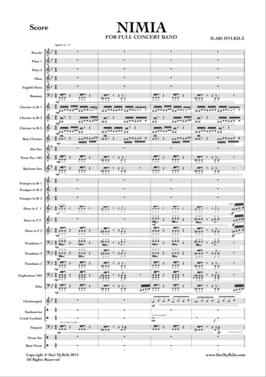 Nimia (for Concert Band) Nimia (for Concert Band) Concert Band scores gallery preview page 1