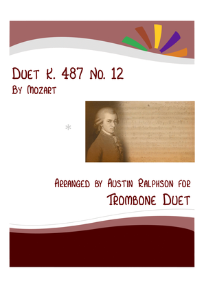 Book cover for Mozart K. 487 No. 12 - trombone duet / euphonium duet