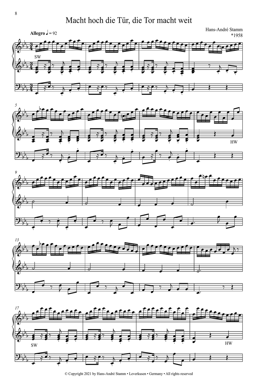 Twenty Choral Preludes for Advent and Christmas for organ Organ Solo scores gallery preview page 6