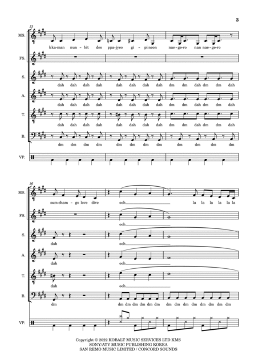Love Dive A Cappella scores gallery preview page 3