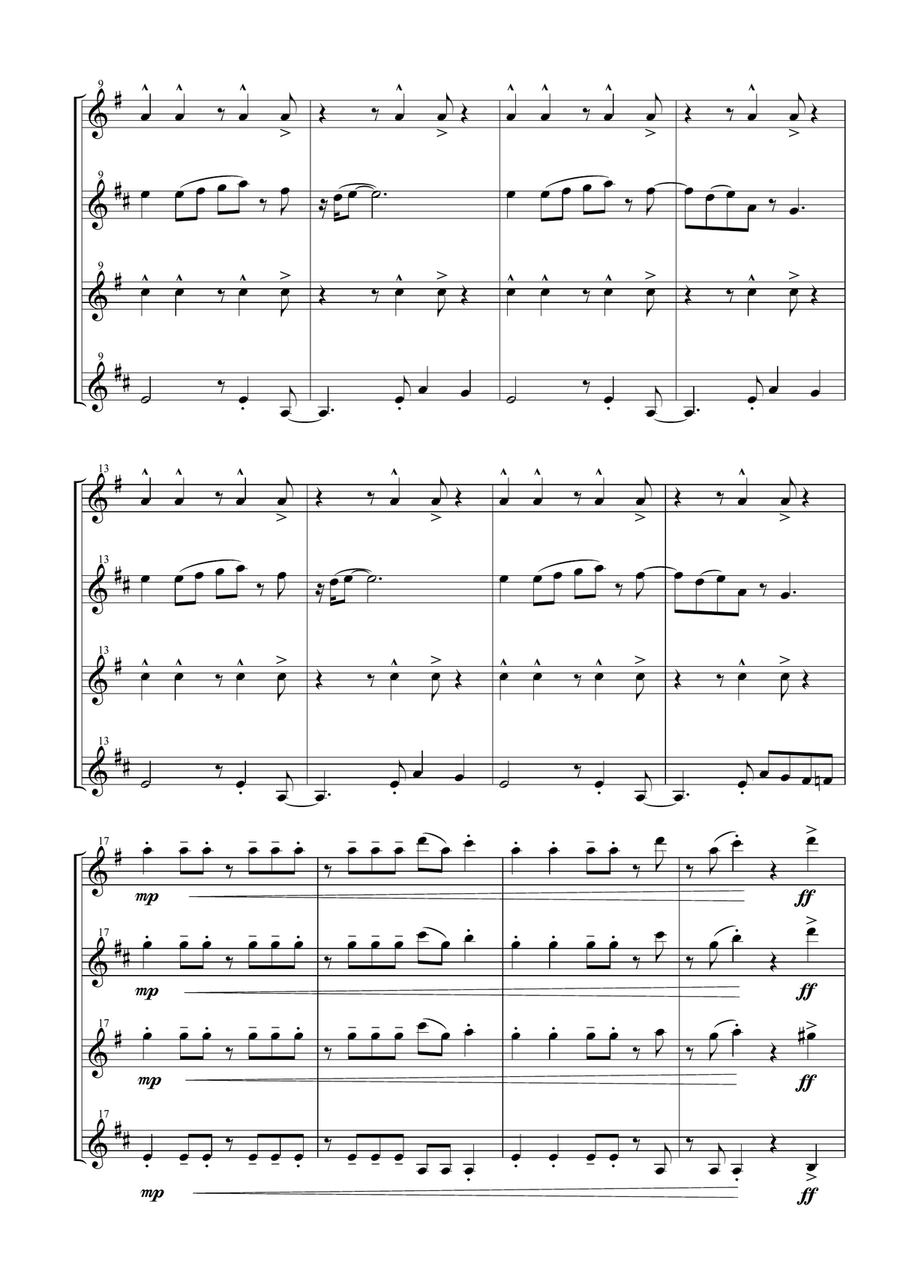 Oye Como Va Woodwind Quartet scores gallery preview page 3