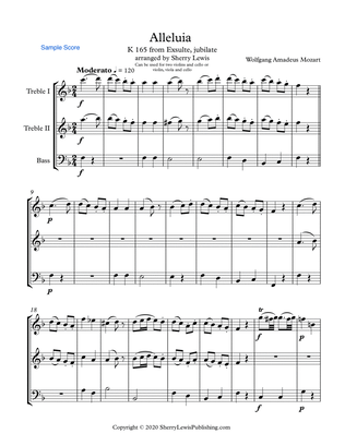 ALLELUIA from Exsulte, Jubilate, Intermediate Level, Trio for String Trio for Woodwind Trio, any com