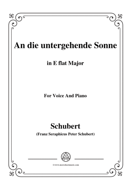 Schubert-An die untergehende Sonne,Op.44,in E flat Major,for Voice&Piano image number null