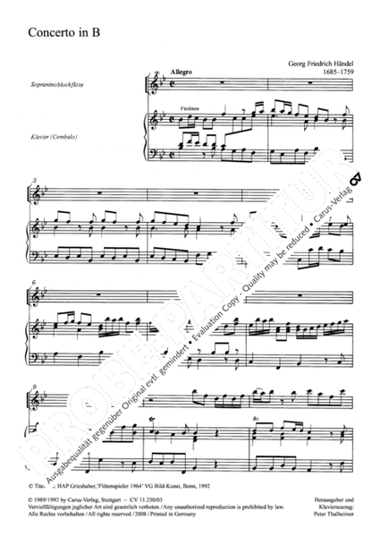 Concerto in B flat major