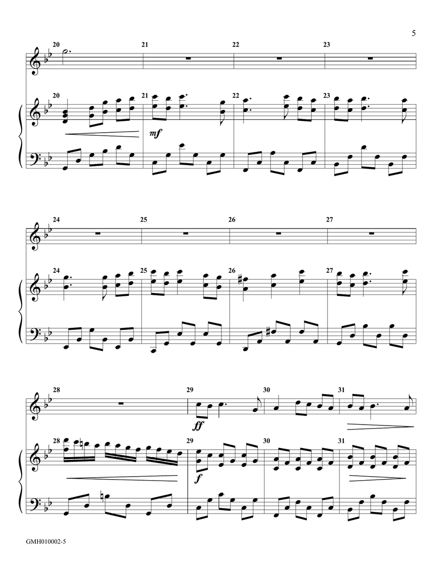 Lament for Handbell Solo with Piano Accompaniment Handbell Choir scores gallery preview page 5