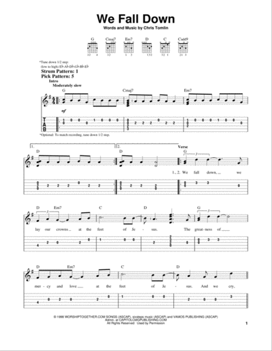 We Fall Down We Fall Down Acoustic Guitar scores gallery preview page 1