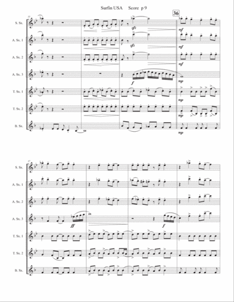 Surfin Usa Surfin Usa Woodwind Quartet scores gallery preview page 5