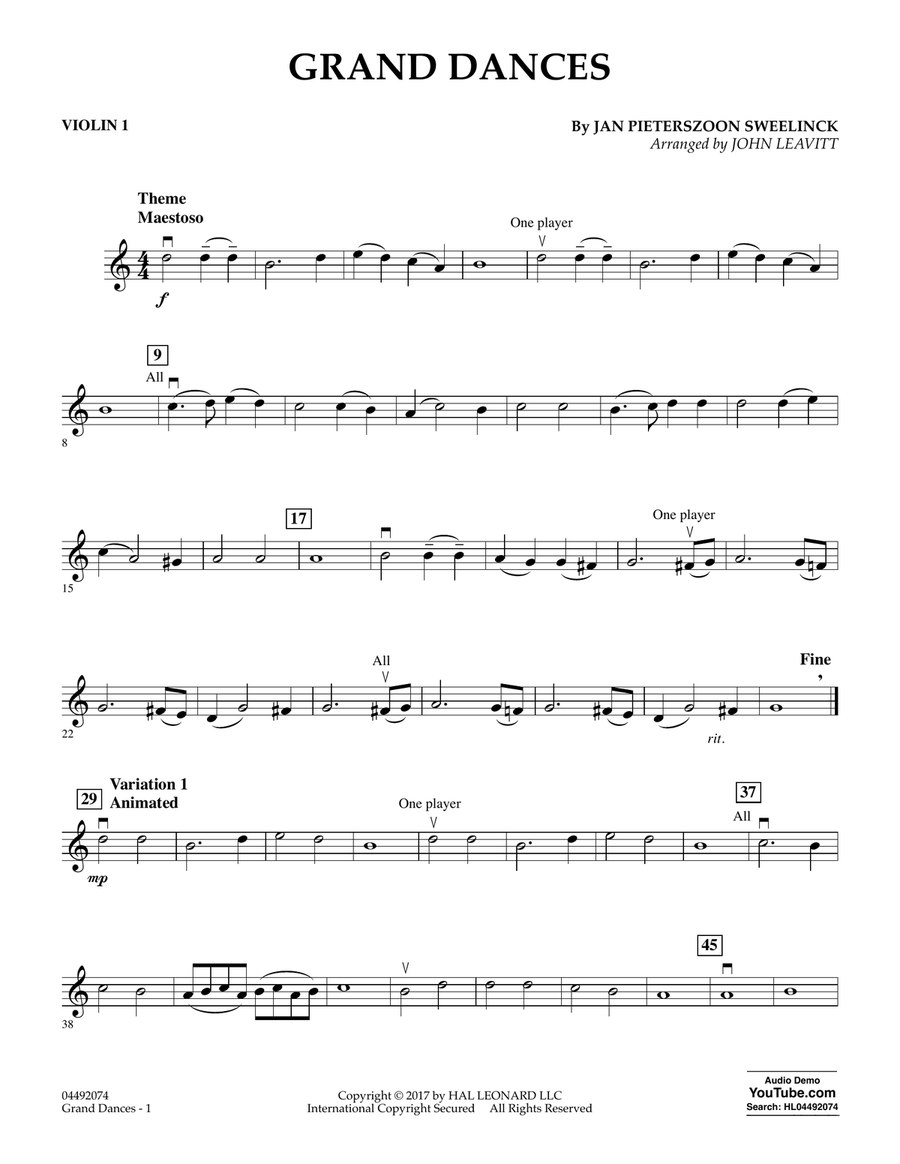 Grand Dances - Violin 1
