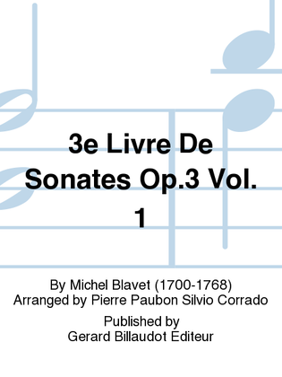 Book cover for 3e Livre de Sonates Op. 3 Vol. 1