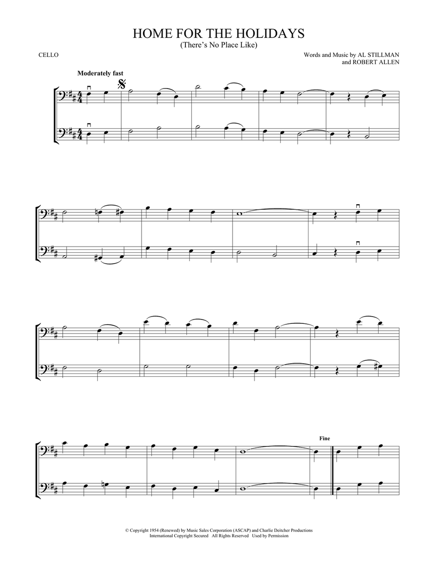 (There's No Place Like) Home For The Holidays String Duet scores gallery preview page 1