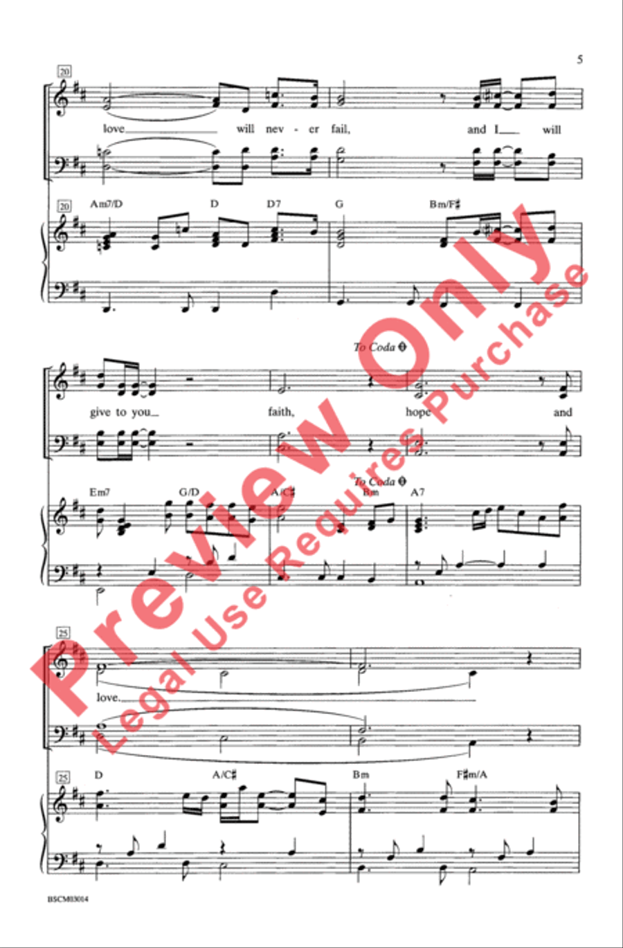 Love Never Fails 4-Part scores gallery preview page 5