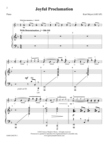 Joyful Proclamation (piano accompaniment to 12 handbell version) image number null