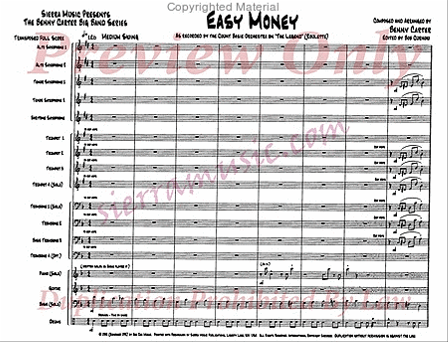 Easy Money Easy Money Big Band scores gallery preview page 2