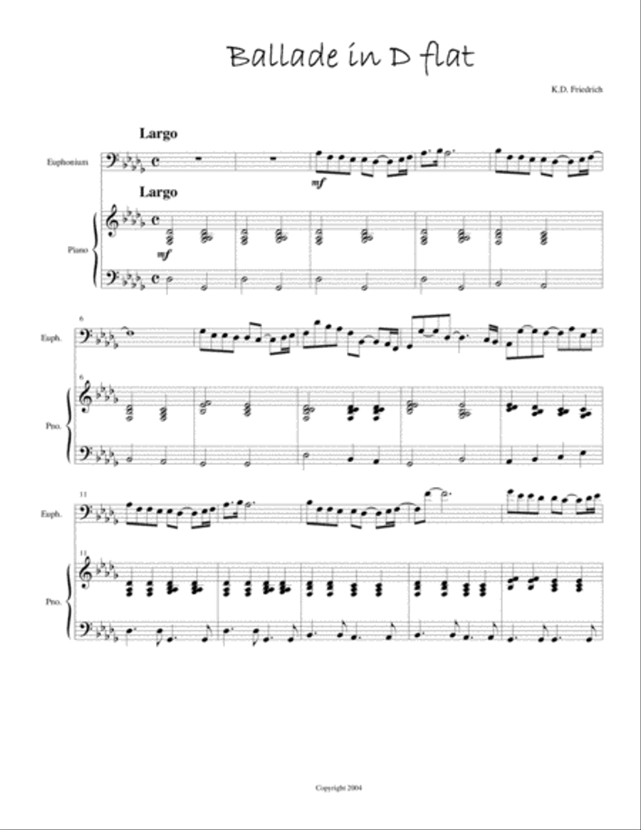Ballade in D-Flat Ballade in D-Flat Euphonium scores gallery preview page 1