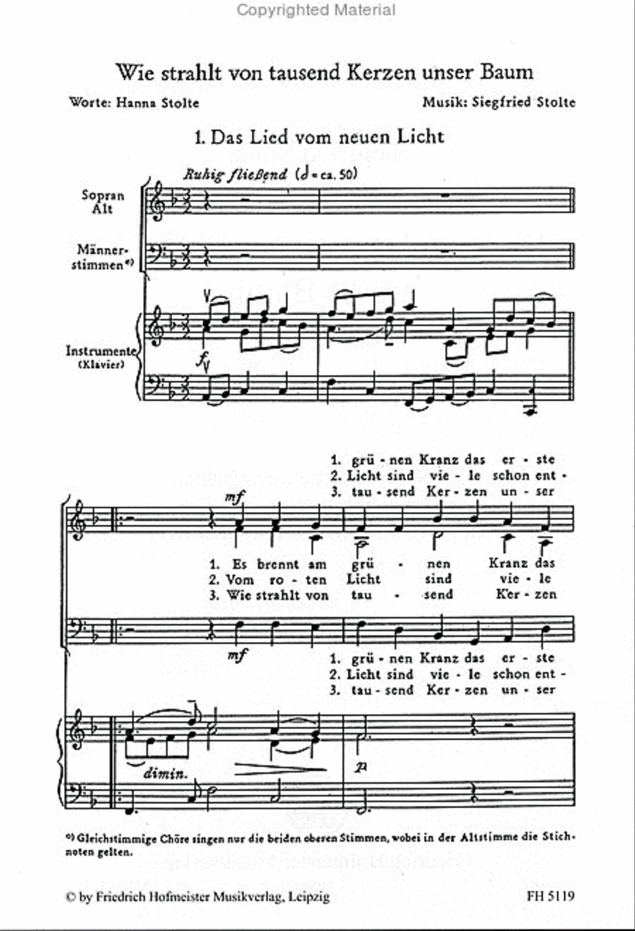 Wie strahlt von tausend Kerzen unser Baum Score scores gallery preview page 2