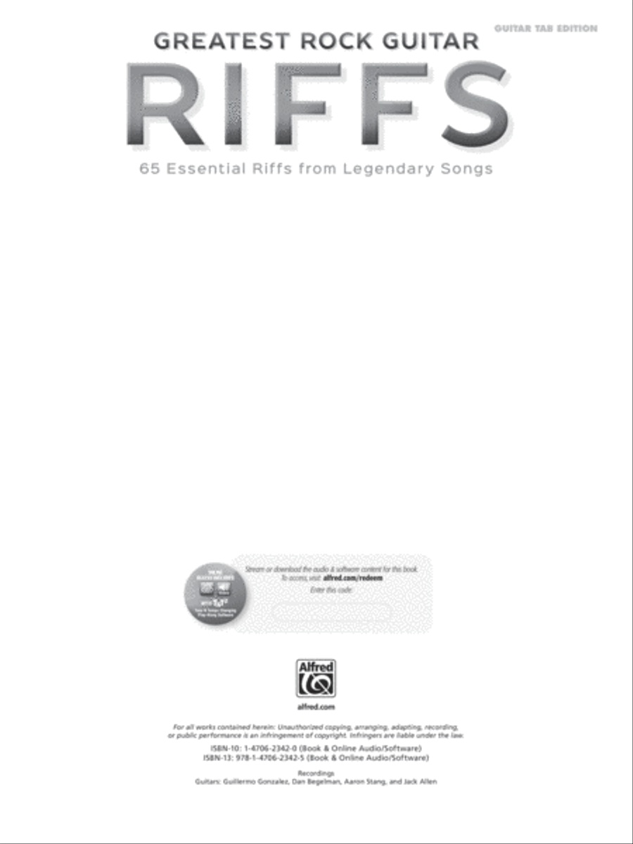 The Greatest Rock Guitar Riffs Electric Guitar scores gallery preview page 2