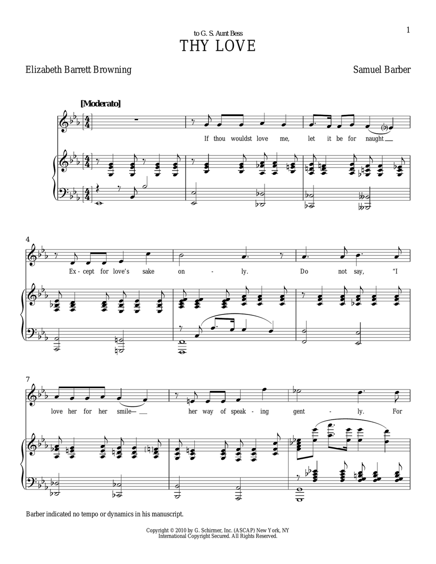 Thy Love Thy Love Soprano Voice scores gallery preview page 1