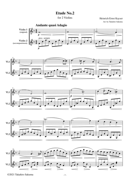 Kayser's Etudes Nos.1 - 4 for 2 violins