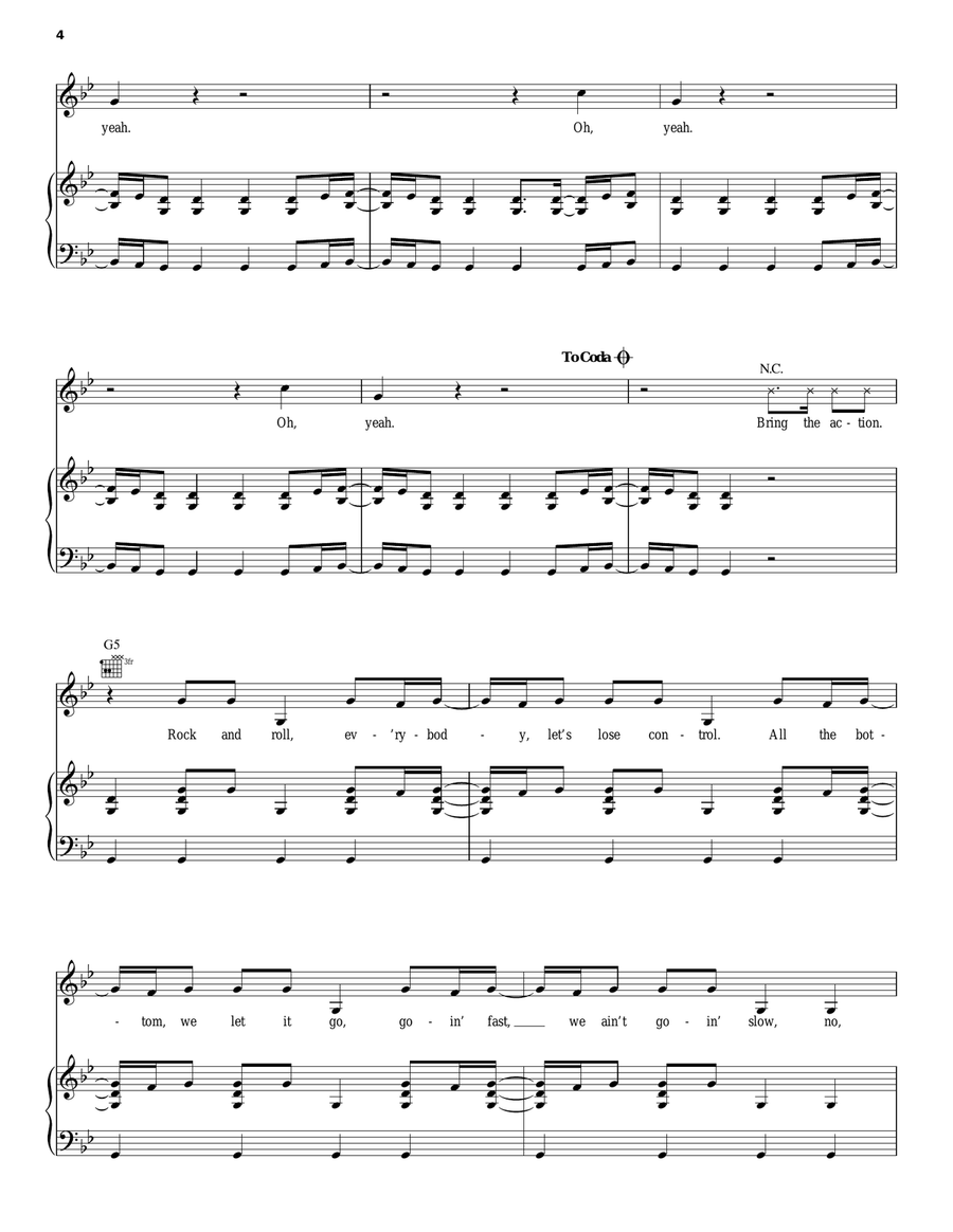 Scream & Shout Piano, Vocal, Guitar scores gallery preview page 4