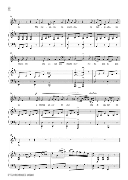 Paisiello-Nel cor più non mi sento in D Major,for Voice and Piano image number null