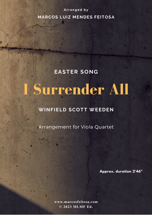Book cover for I Surrender All (Tudo Entregarei) - Viola Quartet