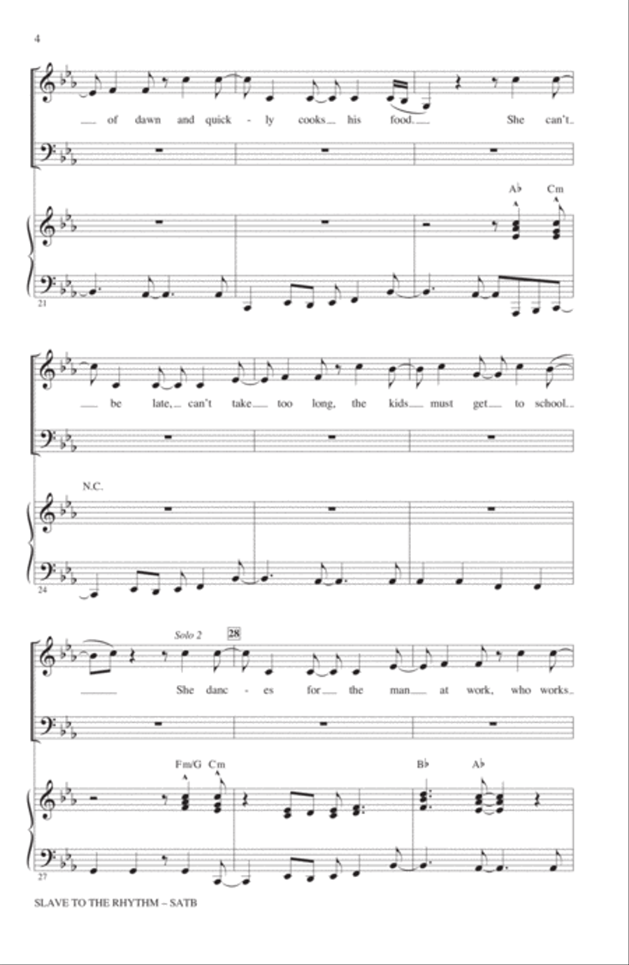 Slave To The Rhythm Slave To The Rhythm 4-Part scores gallery preview page 3