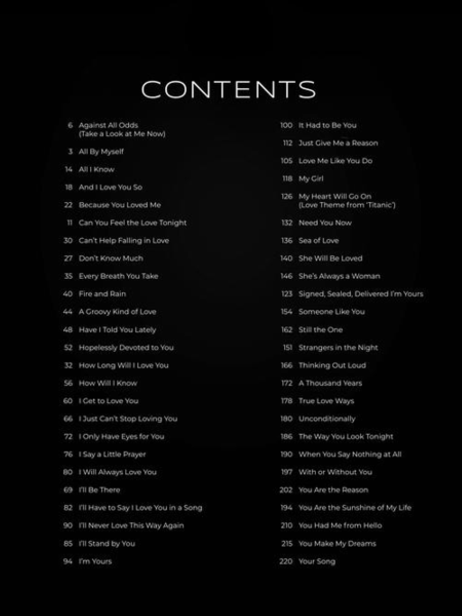 First 50 Love Ballads You Should Play on Piano Easy Piano scores gallery preview page 3