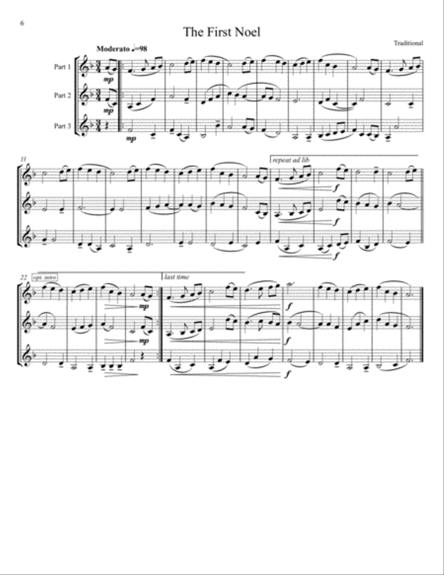Twenty Christmas Carols for Flexible Brass Trio Brass Trio scores gallery preview page 6