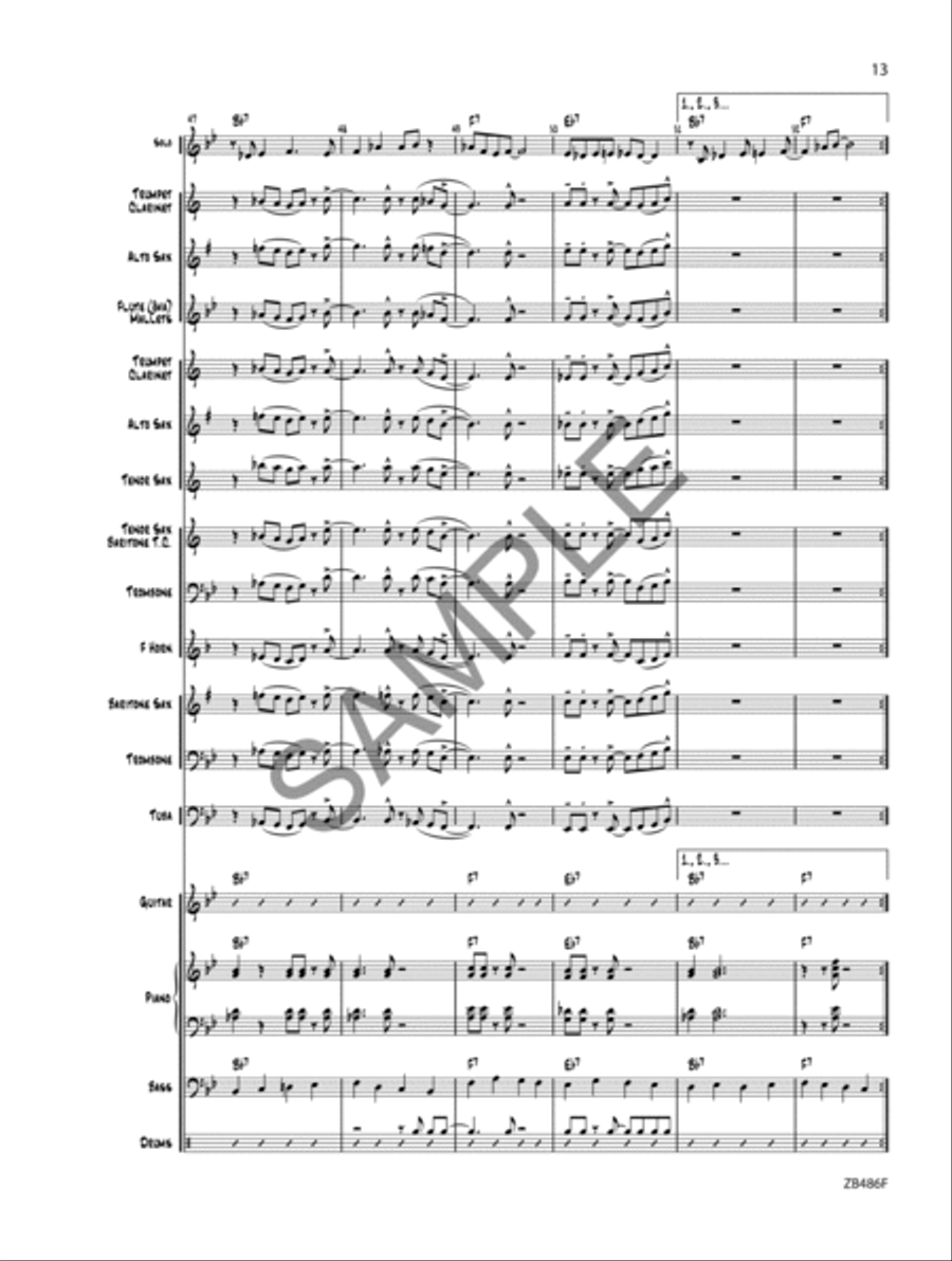 What About Blues? - Score Concert Band scores gallery preview page 14